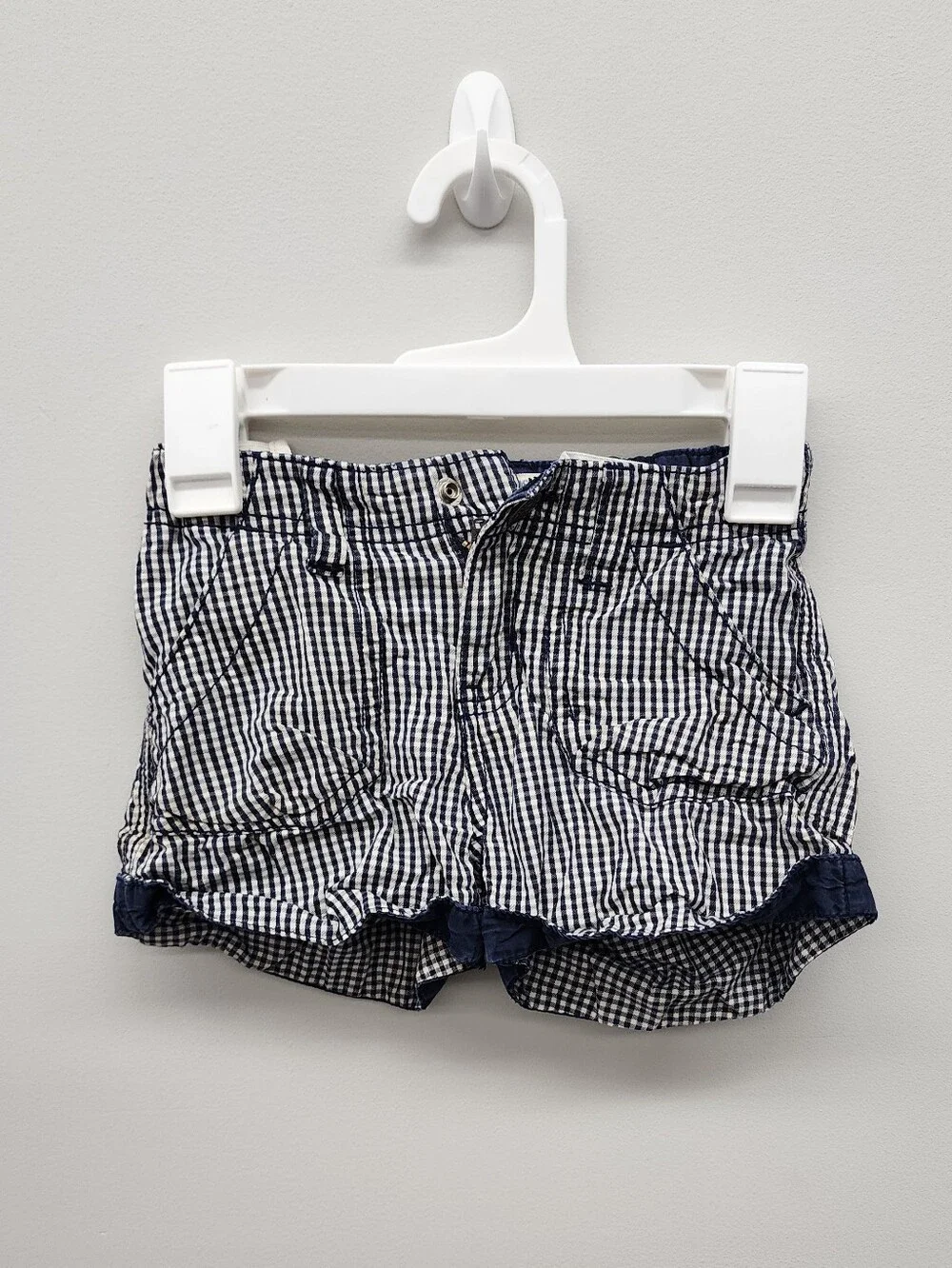 OshKosh B’gosh Girls Navy Gingham Ruffle Shorts Size 6